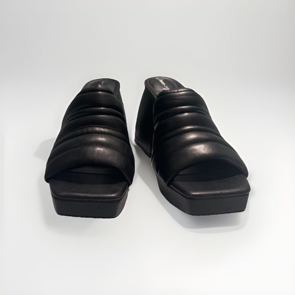 Circus by Sam Edelman Black Marlie Platform Chunky Heels Sandals Sz 9.5 Retro - Picture 4 of 12